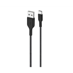 SBS Puro USB-A apa - USB-C apa Adat és töltő kábel - Fekete (1,2m) (CUSBCFABK3BLK)
