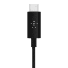 Belkin RockStar JACK - USB-C Audió kábel 1.8m (3.5mm jack apa - USB-C apa) Fekete (F7U079BT06-BLK)