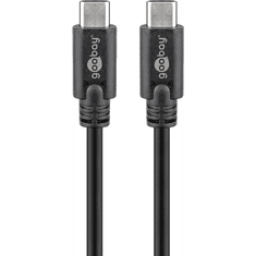 Goobay 66507 USB-C apa - USB-C apa 3.2 Gen 1 Adat és töltőkábel - Fekete (1.5m) (66507)