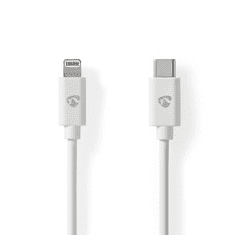 Nedis Apple USB Type-C apa - Lightning apa 2.0 adat és töltő kábel - Fehér (2m) (CCGP39650WT20)