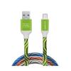 55436 USB-A apa - USB-C apa 2.0 Adat és töltőkábel - Fehér/Zöld/Piros/Kék (1m) (55436)