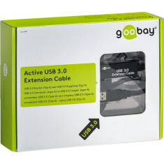 Goobay 95727 USB-A apa - USB-A anya 3.0 Aktív hosszabbító kábel - Fekete (5m) (95727)