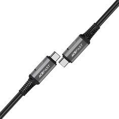 AceFast C1-09 USB Type-C apa - USB Type-C apa Adat és töltő kábel - Fekete (1m) (C1-09 BLACK)