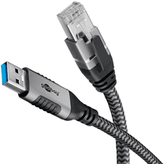 Goobay 70497 USB Type-A apa - RJ45 apa Adatkábel - Fekete/Szürke (1.5m) (70497)