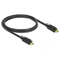 DELOCK 83719 USB-C apa - USB-C apa 3.1 Adat és töltő kábel - Fekete (1m) (83719)