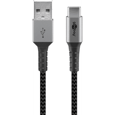 Goobay 49295 USB-A apa - USB-C apa 2.0 Adat és töltőkábel - Fekete (0.5m) (49295)