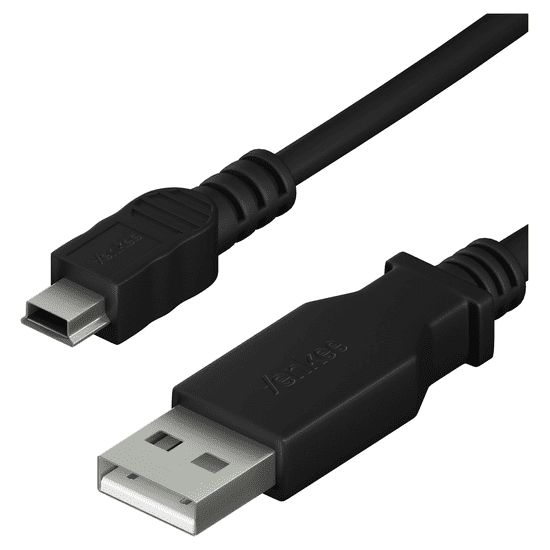 Yenkee YCU 010 BK USB Type-A apa - Mini USB Type-B apa 2.0 Adat és töltő kábel - Fekete (1.5m) (YCU 010 BK)