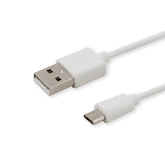SAVIO CL-124 USB-A apa - Micro USB apa 2.0 Adat és töltőkábel - Fehér (2m) (CL-124)