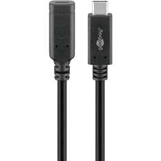 Goobay 61038 USB-C apa - USB-C anya 3.2 Hosszabbító kábel 1m - Fekete (61038)
