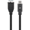 67995 USB-C apa - Micro USB SuperSpeed apa 3.0 Adat és töltőkábel - Fekete (0.6m) (67995)