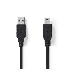 Nedis CCGP60300BK50 USB-A apa - Mini USB-B apa Összekötő kábel 5m - Fekete (CCGP60300BK50)