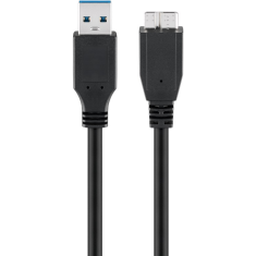 Goobay 66026 USB-A apa - USB Micro-B apa 3.0 Adatkábel - Fekete (1.8m) (66026)