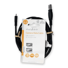 Nedis USB-A apa - UC-E6 apa Adat kábel - Fekete (2m) (CCGL60810BK20)
