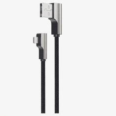 Aukey CB-AL04 USB-A apa 90° - Lightning apa 90° 2.0 Adat és töltő kábel - Fekete (1m) (CB-AL04 BLACK OEM)