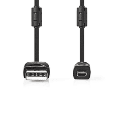 Nedis USB-A apa - UC-E6 apa Adat kábel - Fekete (2m) (CCGL60810BK20)