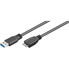 Goobay 66026 USB-A apa - USB Micro-B apa 3.0 Adatkábel - Fekete (1.8m) (66026)