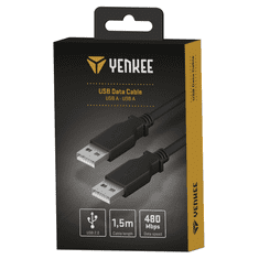 Yenkee YCU 012 BK USB Type-A apa - USB Type-A apa 2.0 Adatkábel - Fekete (1.5m) (YCU 012 BK)