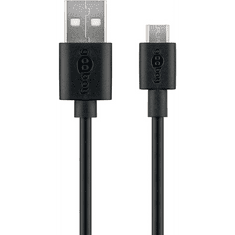Goobay 46800 USB-A apa - Micro USB apa 2.0 Adat és töltőkábel - Fekete (1m) (46800)