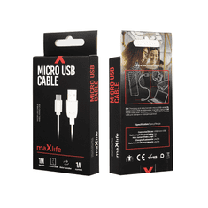 maXlife USB apa - micro USB apa Adat és töltő kábel - Fehér (1m) (OEM001509)