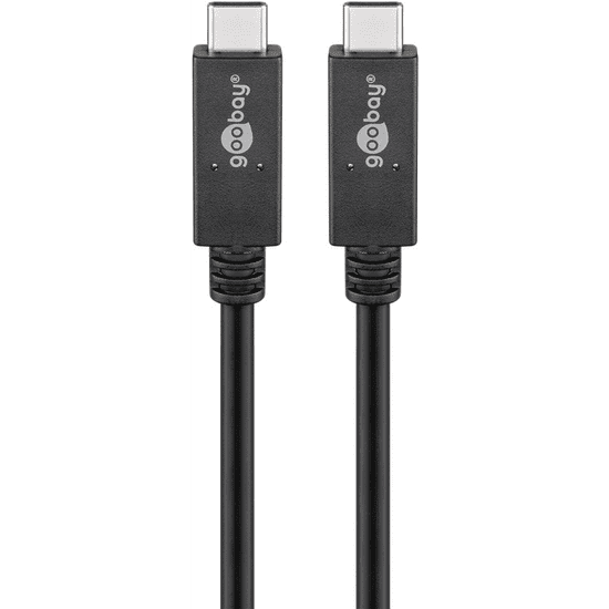 Goobay 38873 USB-C apa - USB-C apa 3.2 Adat és töltőkábel - Fekete (1m) (38873)