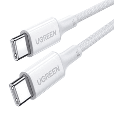 Ugreen 15266 USB-C apa - USB-C apa 2.0 Adat és töltőkábel - Fehér (0.5m) (15266)