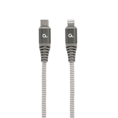 Gembird USB-C apa - Lightning apa 2.0 Adat és töltő kábel - Szürke (1,5m) (CC-USB2B-CM8PM-1.5M)