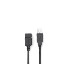 Nedis CCGL60010BK10 USB-A apa - USB-A anya 2.0 Hosszabbító kábel - Fekete (1m) (CCGL60010BK10)