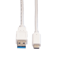 Value 11.99.9011-10 USB-A apa - USB-C apa 3.2 Adat és töltőkábel - Fehér (1m) (11.99.9011)