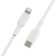 Belkin Cable BoostCharge USB-C apa - Lightning apa 2.0 Adat és töltő kábel - Fehér (2m) (CAA003BT2MWH)