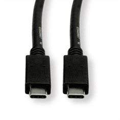 ROLINE 11.02.9053 USB-C apa - USB-C apa 3.2 Adat és töltőkábel - Fekete (1m) (11.02.9053)