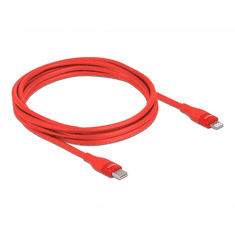 DELOCK 86635 USB Type-C apa - Lightning apa Adat és töltő kábel - Piros (2m) (86635)