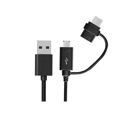 SAMSUNG USB-A apa - USB-C/microUSB apa Adatkábel - Fekete (ECO csomagolásban) (EP-DG950DBE)