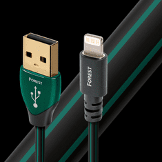 Forest USB 2.0-A apa - Lightning apa Összekötő kábel 1.5m - Fekete/Zöld (LTNUSBFOR01.5)