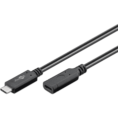 Goobay 61038 USB-C apa - USB-C anya 3.2 Hosszabbító kábel 1m - Fekete (61038)