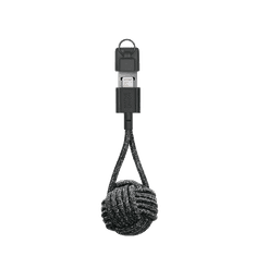 Native Union USB-A apa - Lightning apa 2.0 Adat és töltő kábel - Fekete (0.15m) (KEY-L-CS-BLK-NP)