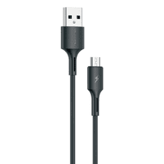WK Design YouPin USB-A apa - micro USB apa Adat és töltő kábel - Fekete (1m) (WDC-136M BLACK)