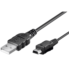 Goobay 46712 USB-A apa - Mini USB apa 2.0 Adat és töltőkábel - Fekete (1m) (46712)