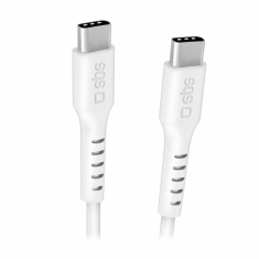 SBS TECABLE3MTCC240W USB-C apa - USB-C apa 2.0 Adat és töltő kábel - Fehér (3m) (TECABLE3MTCC240W)