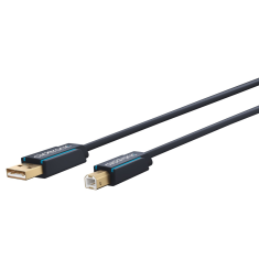 ClickTronic USB-A apa - USB-B apa 2.0 Nyomtató kábel - Fekete (1.8m) (70096)