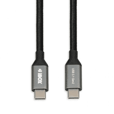 iBOX I-Box USB-C apa - USB-C apa Adat- és töltőkábel 1m - Fekete (IKUMTC31G2)