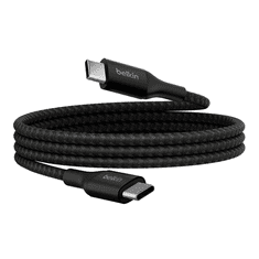 Belkin Boost Charge USB-C apa - USB-C apa 2.0 Adat és töltő kábel - Fekete (1m) (CAB015BT1MBK)