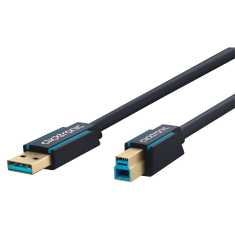 ClickTronic 70093 USB-A apa - USB-B apa 3.0 Adatkábel 3m - Szürke (70093)