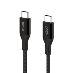 Belkin Boost Charge USB-C apa - USB-C apa 2.0 Adat és töltő kábel - Fekete (1m) (CAB015BT1MBK)