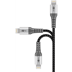 Goobay 49271 USB-C apa - Lightning apa 2.0 Adat és töltőkábel - Fekete/Szürke (1m) (49271)