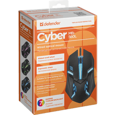Defender Cyber MB-560L USB Gaming Egér - Fekete (52560)