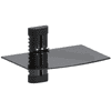 Maclean MC-663 Fali konzol lebegő üveg polc (36 x 25 cm) - Fekete (MC-663)