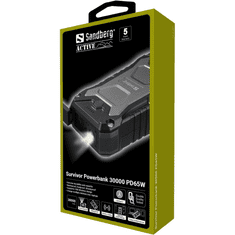 Sandberg 420-77 külső akkumulátor 30000 mAh Vezeték nélkül tölthető Fekete (420-77)