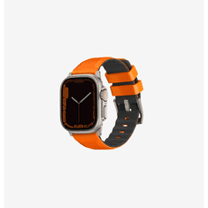 UNIQ Linus Airosoft Apple Watch S4/S5/S6/S7/S8/S9/SE/Ultra Szilikon Szíj 42/44/45/49mm - Narancssárga (UNIQ-49MM-LINUSVORG)