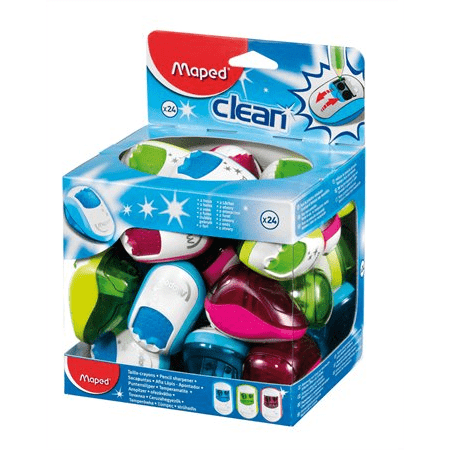 Maped Clean Kétlyukú Hegyező - Vegyes színek (22db) (030211)