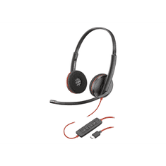 HP Poly Blackwire C3220 Vezetékes Headset - Fekete/Piros (77R32A6)
